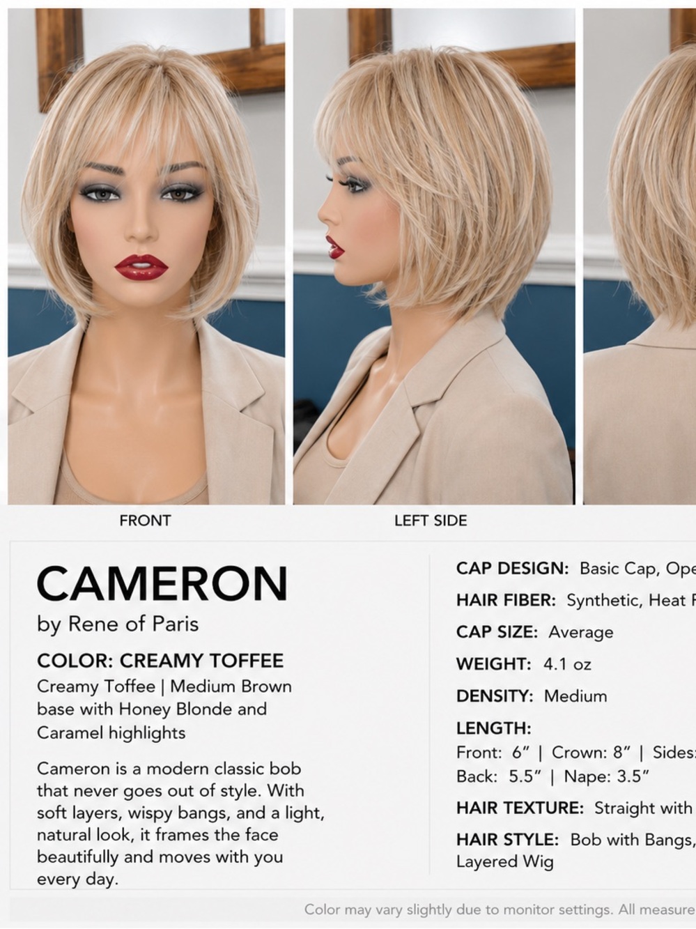 Cameron by Rene of Paris in Creamy Toffee